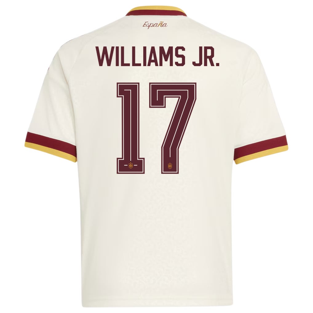 Nico Williams 17 Spain National Team 2026 Youth Away Jersey - White