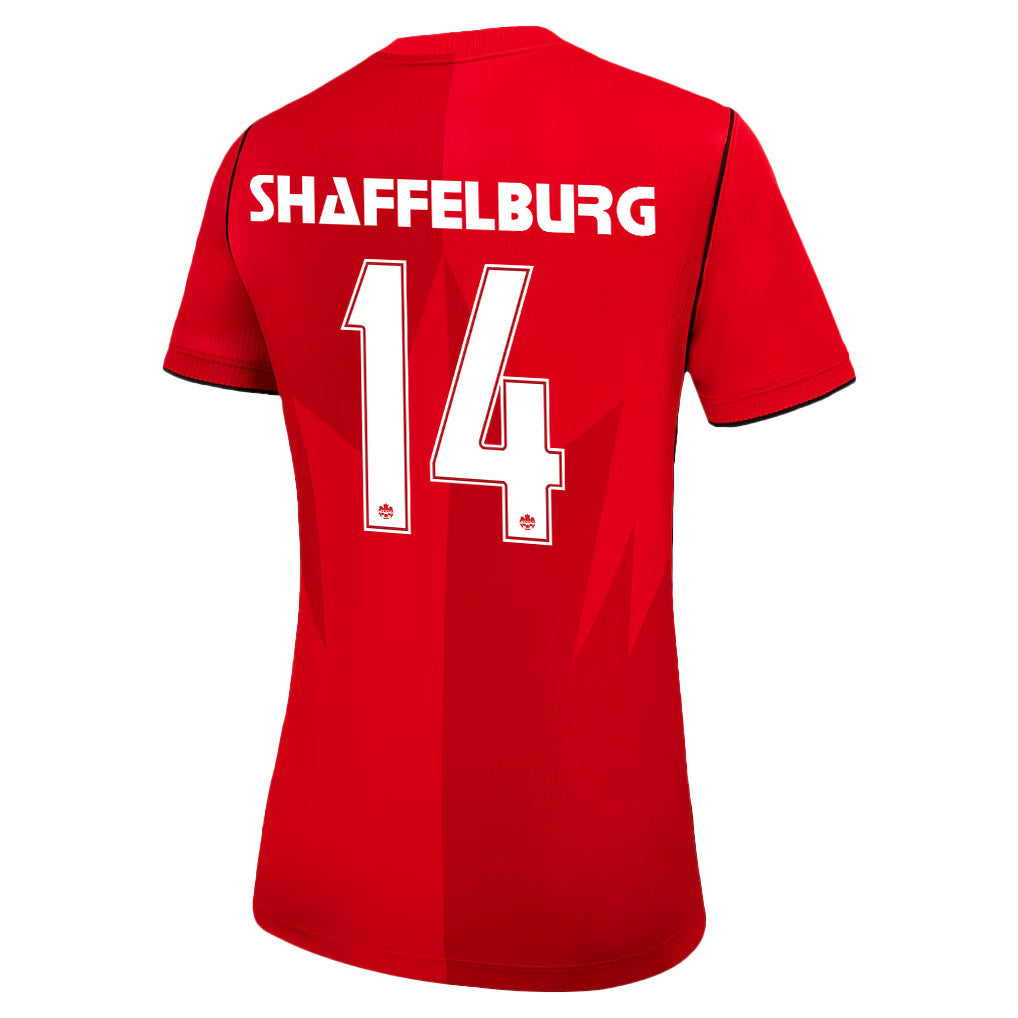Jacob Shaffelburg 14 Women's Canada National Team 2026 Home Jersey - Red