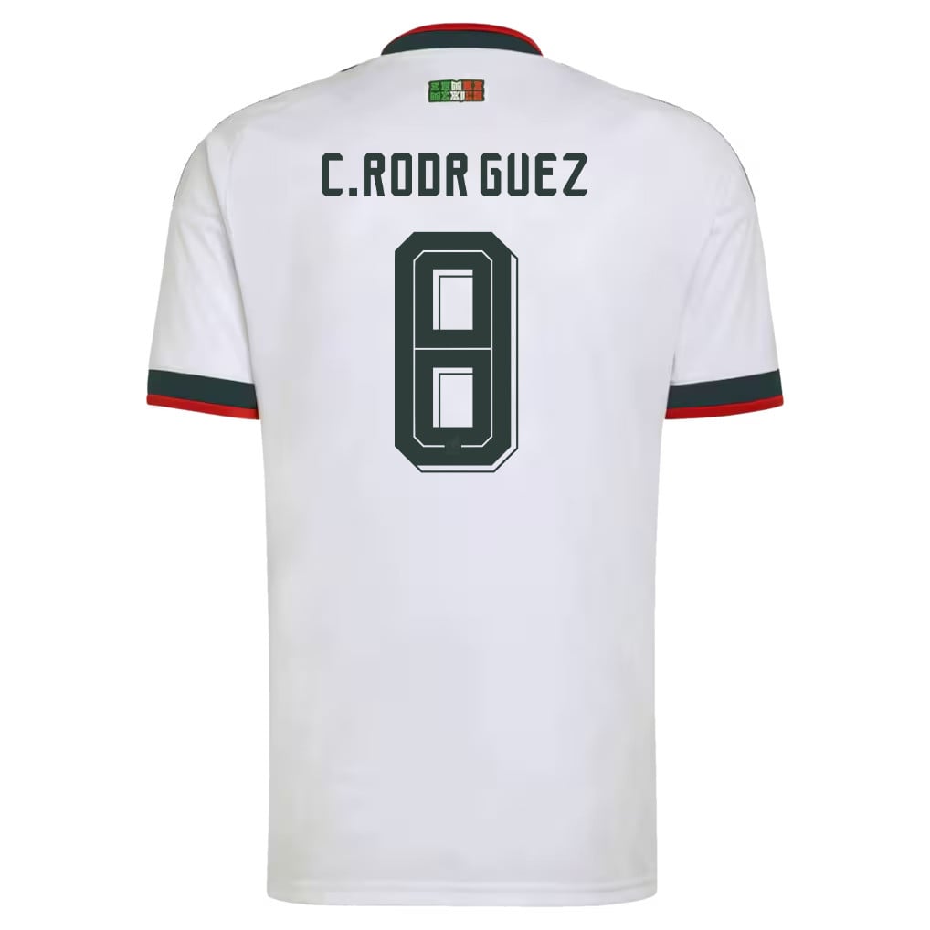 Carlos Rodríguez 8 Mexico National Team 2026 Away Jersey - White, Men