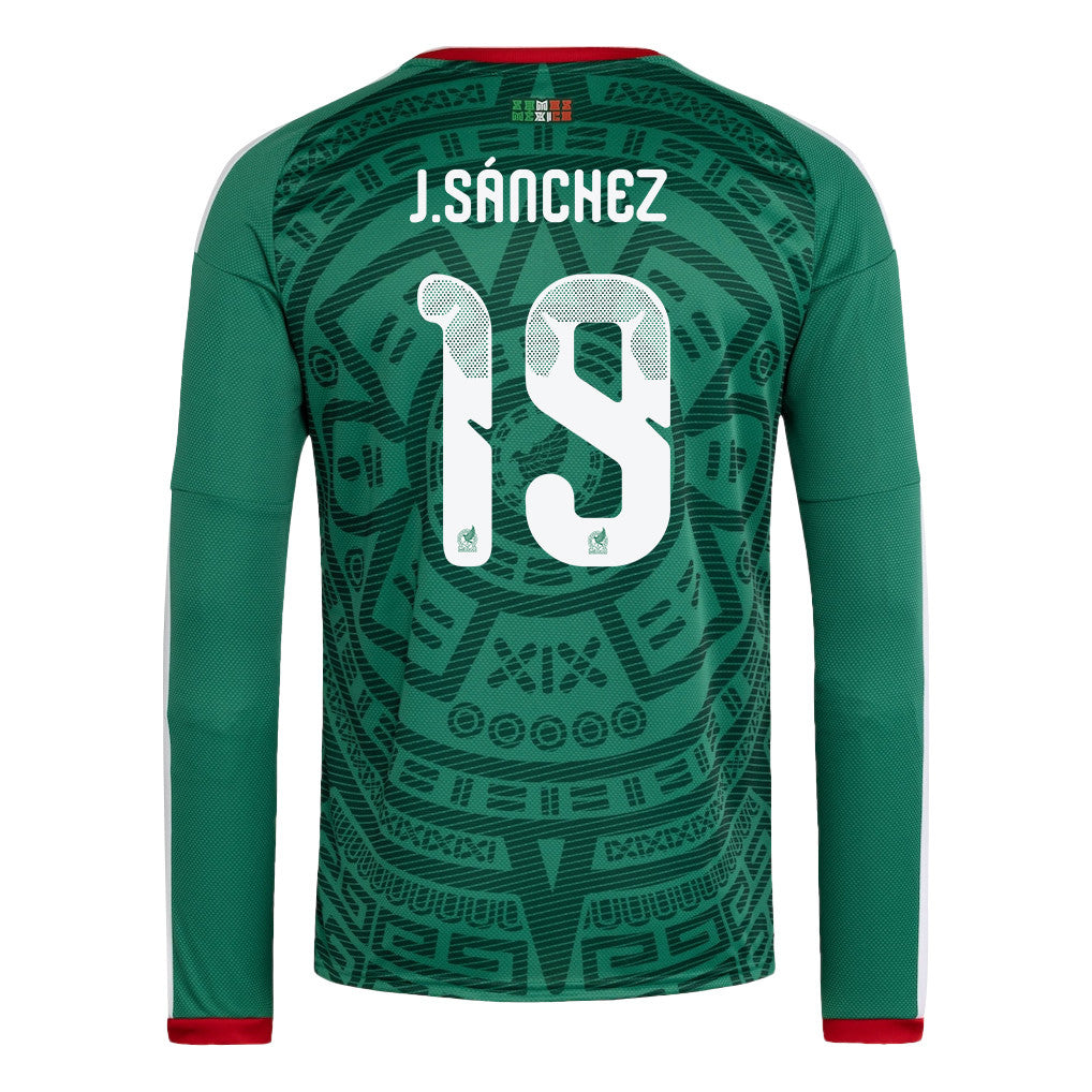 Jorge Sánchez 19 Mexico National Team 2026 Home Long Sleeve Jersey - Green