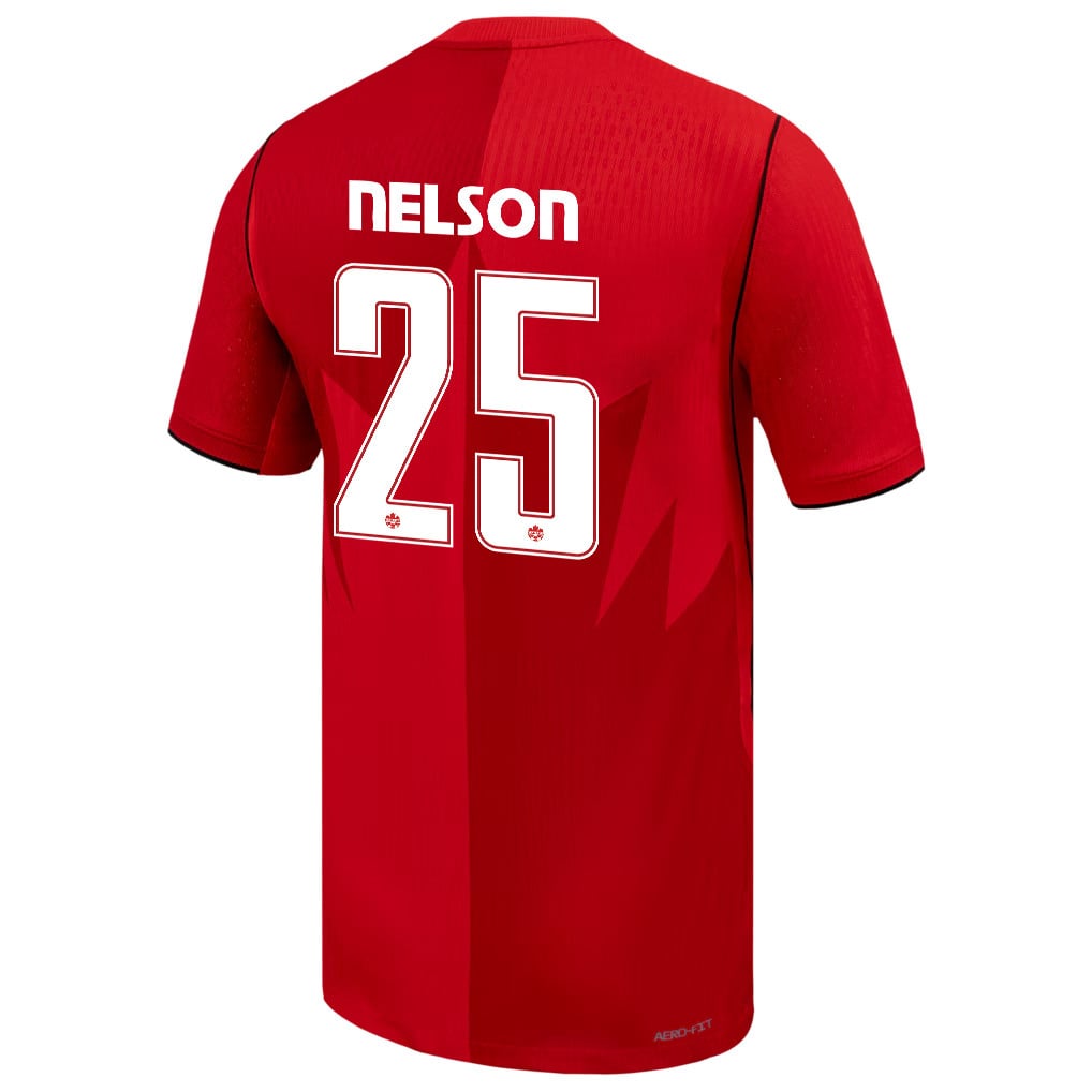 Jayden Nelson 25 Canada National Team 2026 Home Jersey - Red, Men