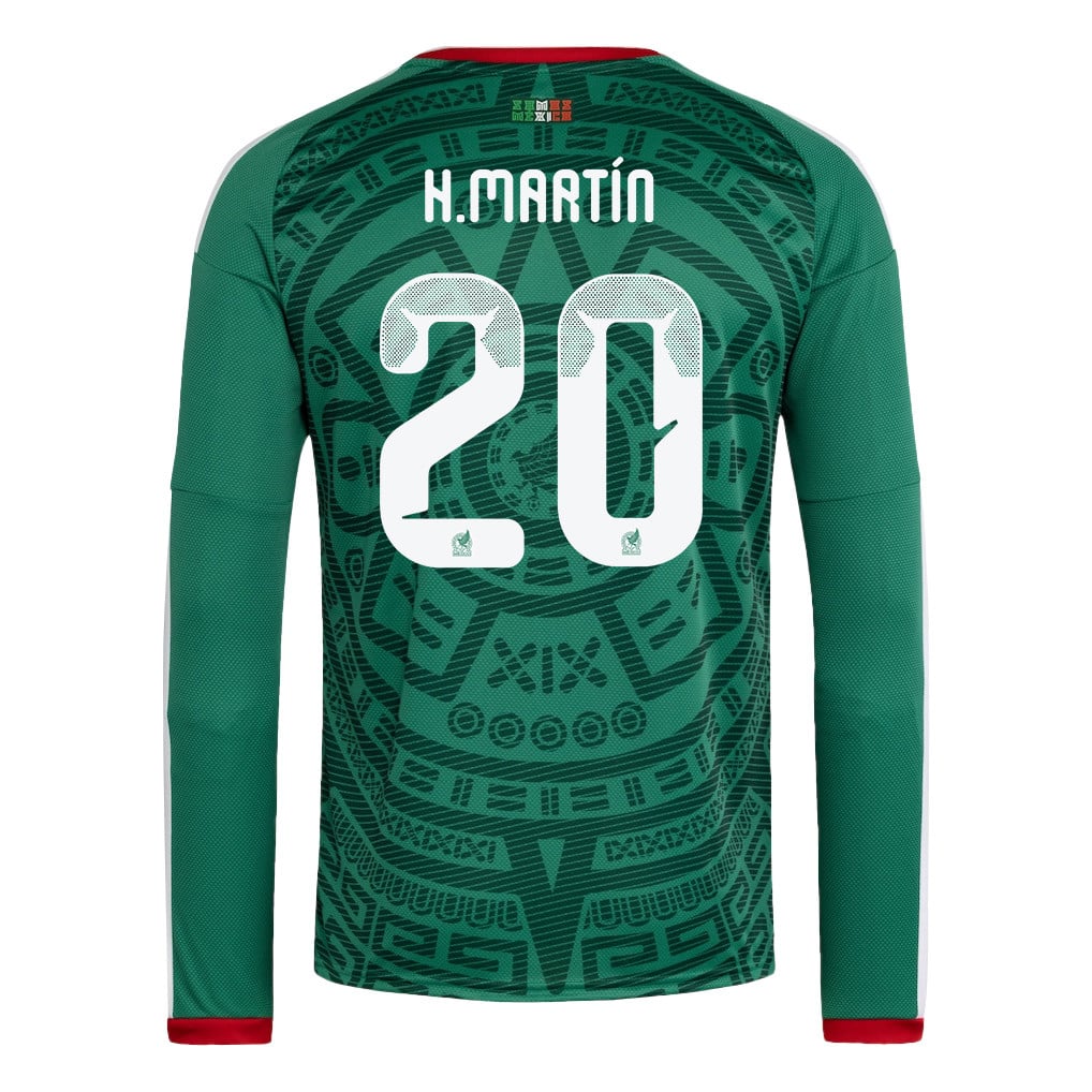 Henry Martín 20 Mexico National Team 2026 Home Long Sleeve Jersey - Green