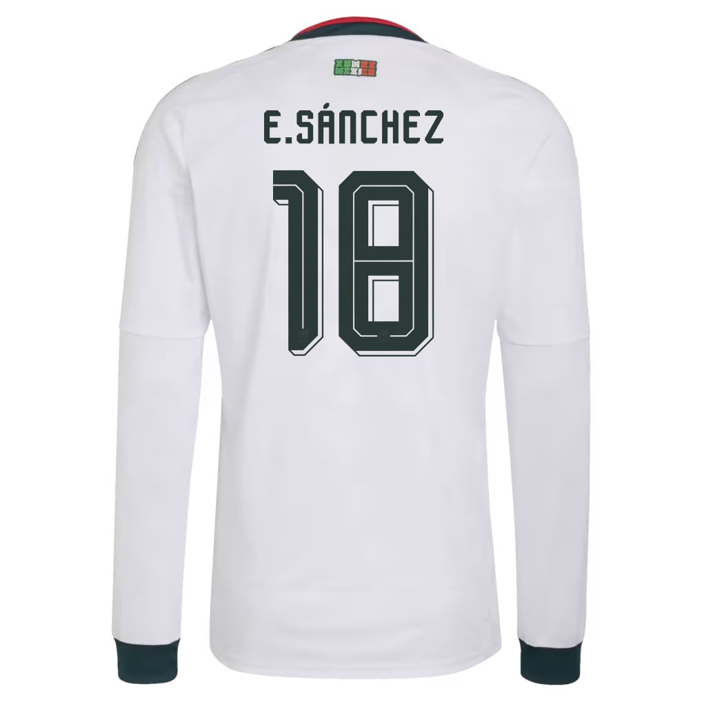 Érick Sánchez 18 Mexico National Team 2026 Away Long Sleeve Jersey - White