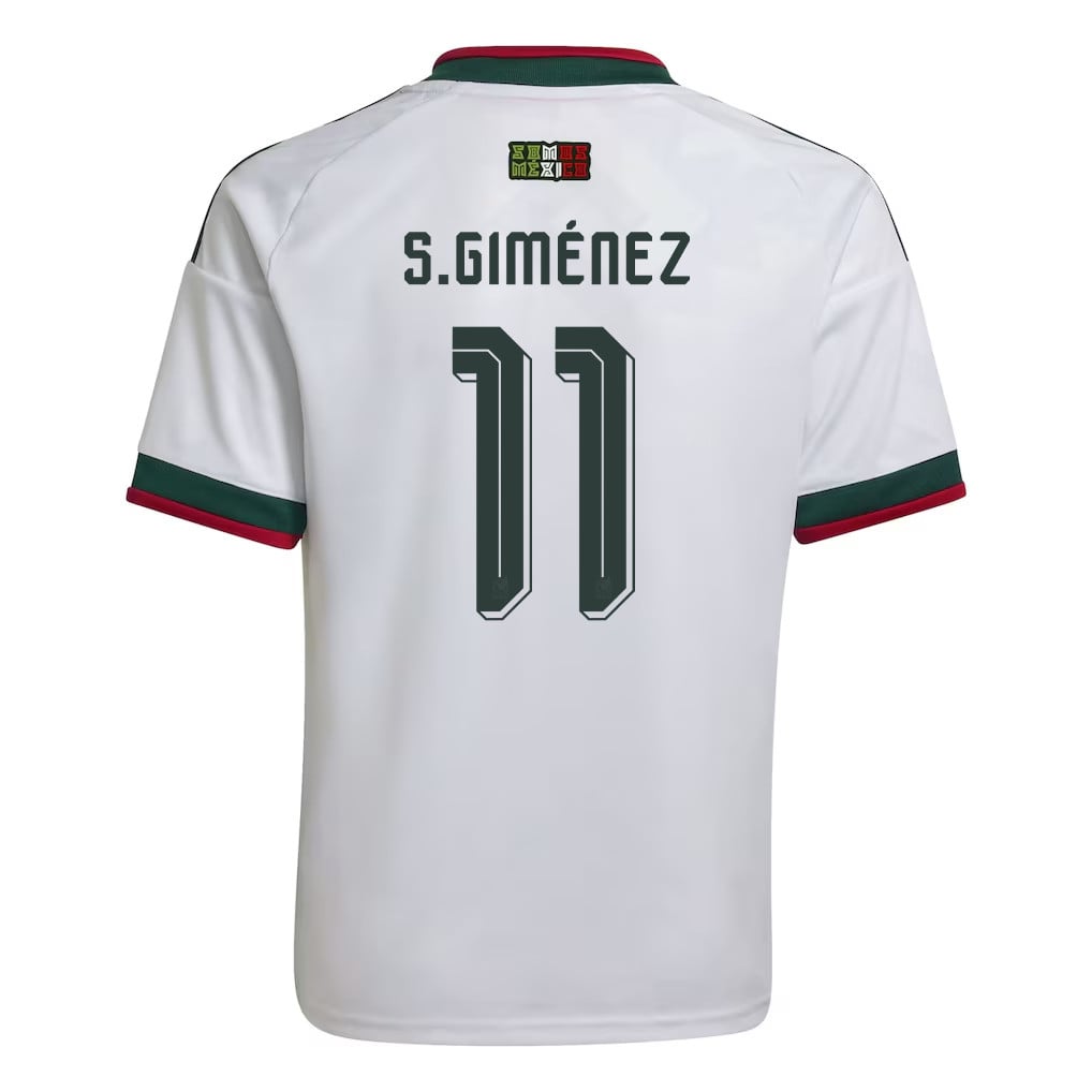 Santiago Giménez 11 Youth Mexico National Team 2026 Away Jersey - White