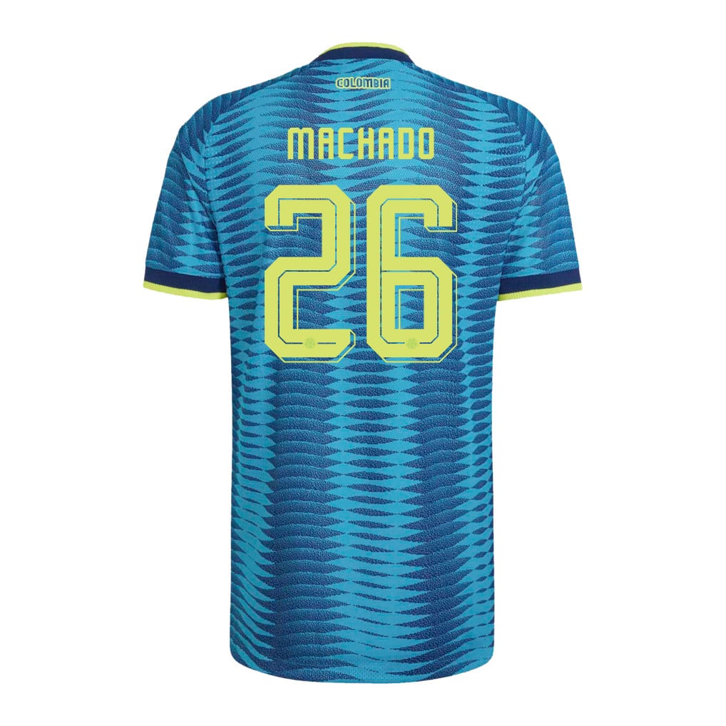 Deiver Machado 26 Colombia National Team 2026 x World Cup Patch Away Jersey - Turquoise, Men