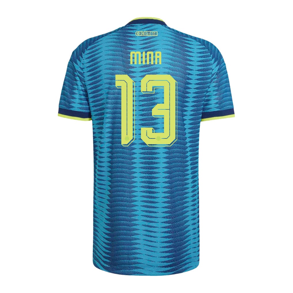 Yerry Mina 13 Colombia National Team 2026 Away Jersey - Turquoise, Men