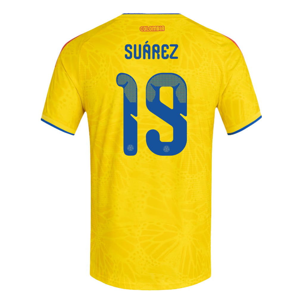 Luis Suárez 19 Colombia National Team 2026 Home Jersey - Yellow, Men