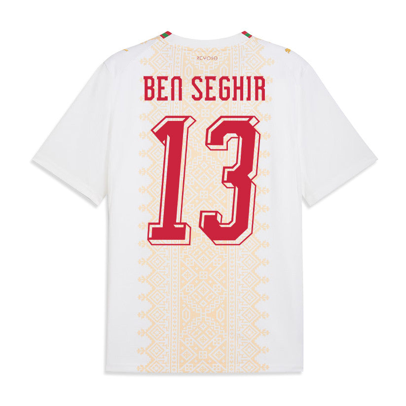 Eliesse Ben Seghir 13 Morocco National Team 2026 Away Jersey - White, Men