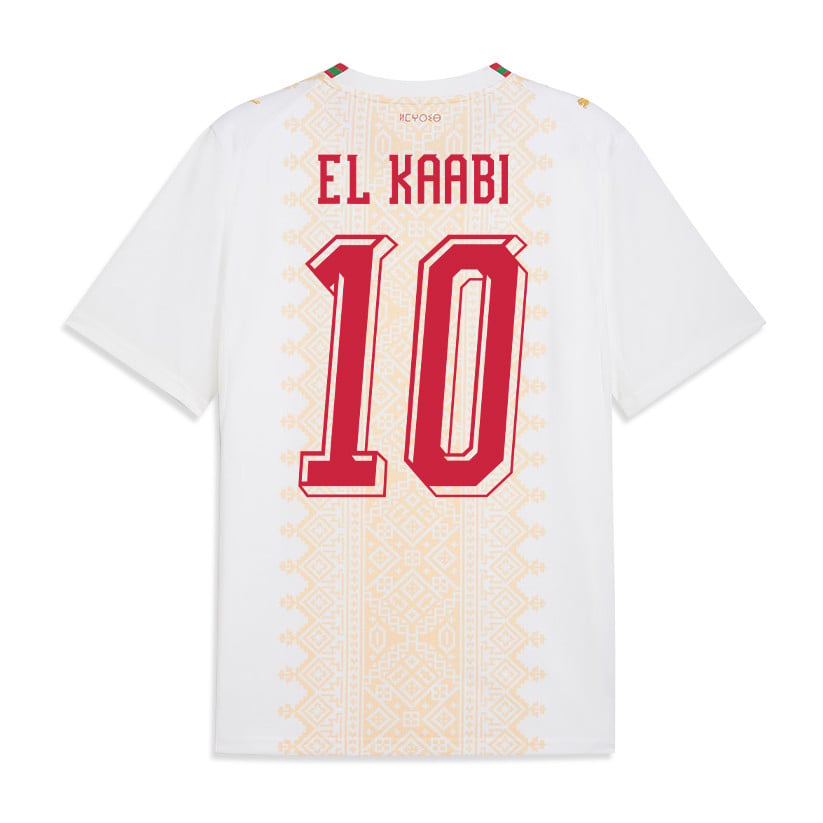 Ayoub El Kaabi 10 Morocco National Team 2026 Away Jersey - White, Men
