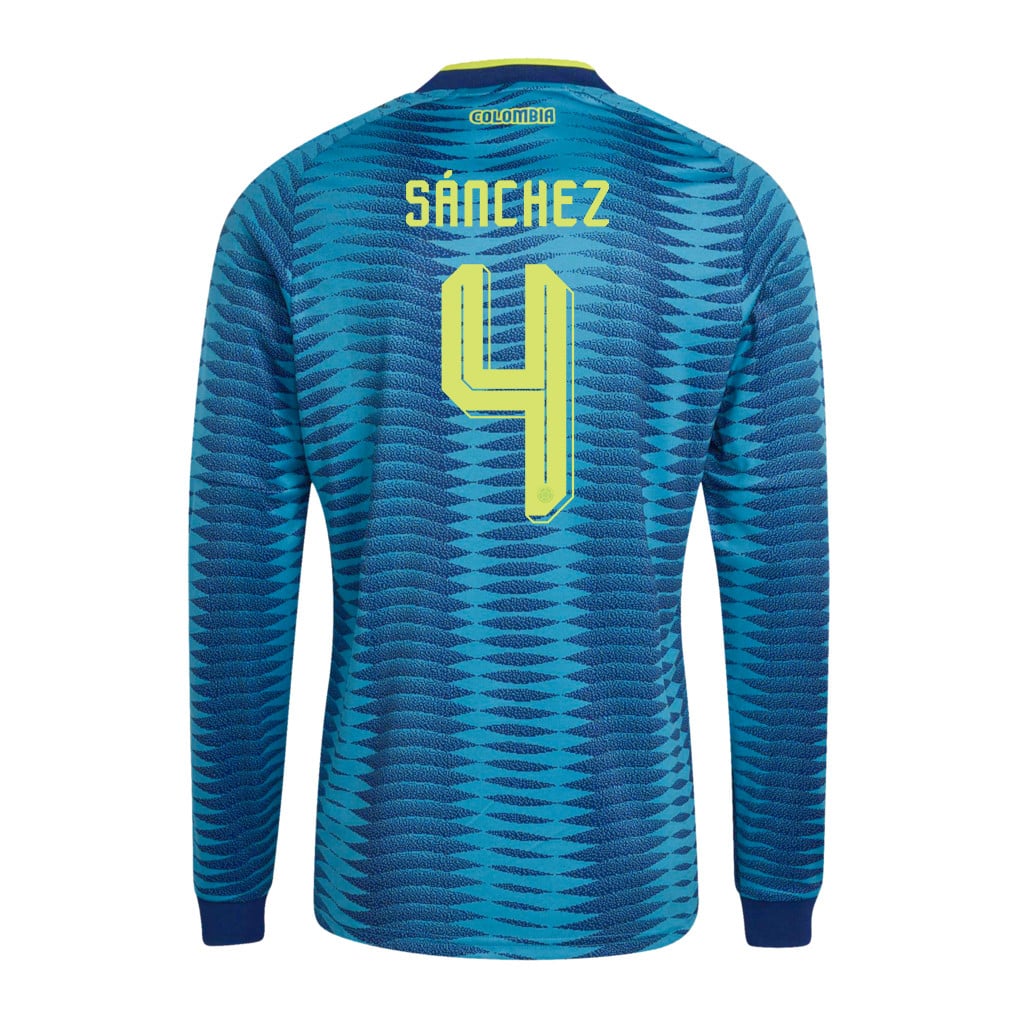 Davinson Sánchez 4 Colombia National Team 2026 Away Long Sleeve Jersey - Turquoise