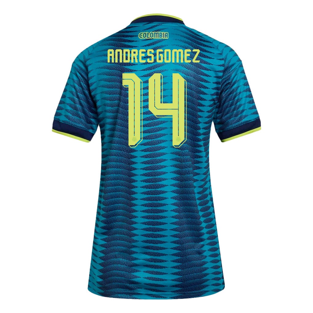 Andres Gomez 14 Women's Colombia National Team 2026 Away Jersey - Turquoise