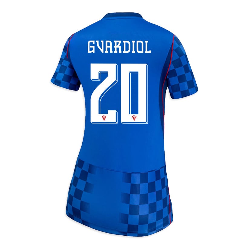 Joško Gvardiol 20 Women's Croatia National Team 2026 Away Jersey - Blue