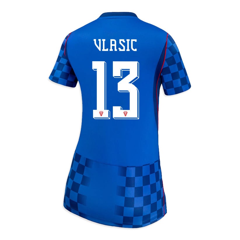 Nikola Vlasic 13 Women's Croatia National Team 2026 Away Jersey - Blue