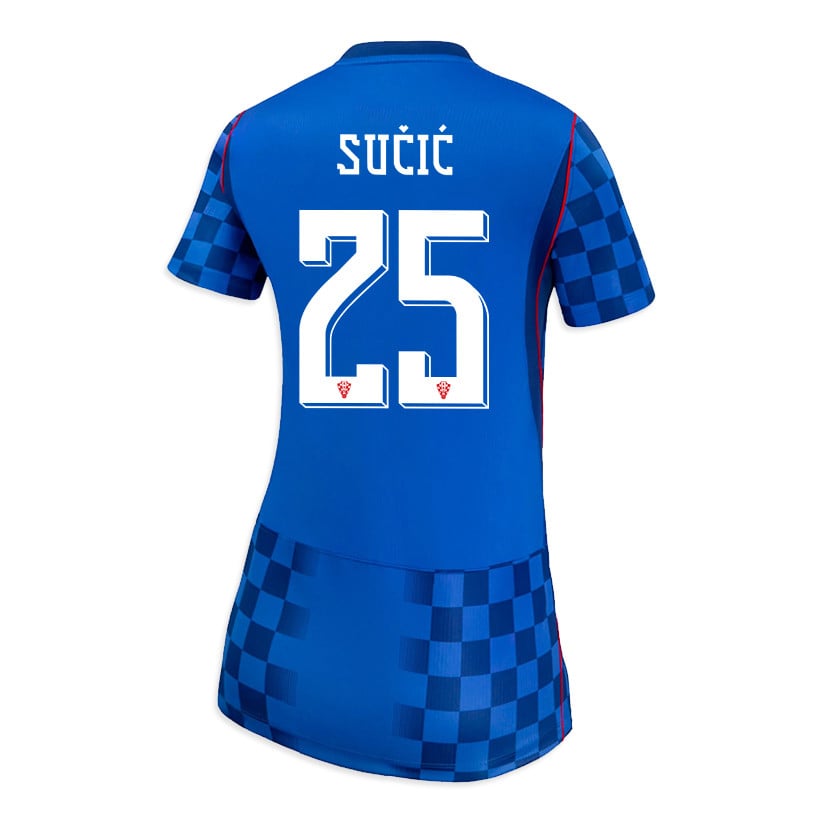 Luka Sučić 25 Women's Croatia National Team 2026 Away Jersey - Blue