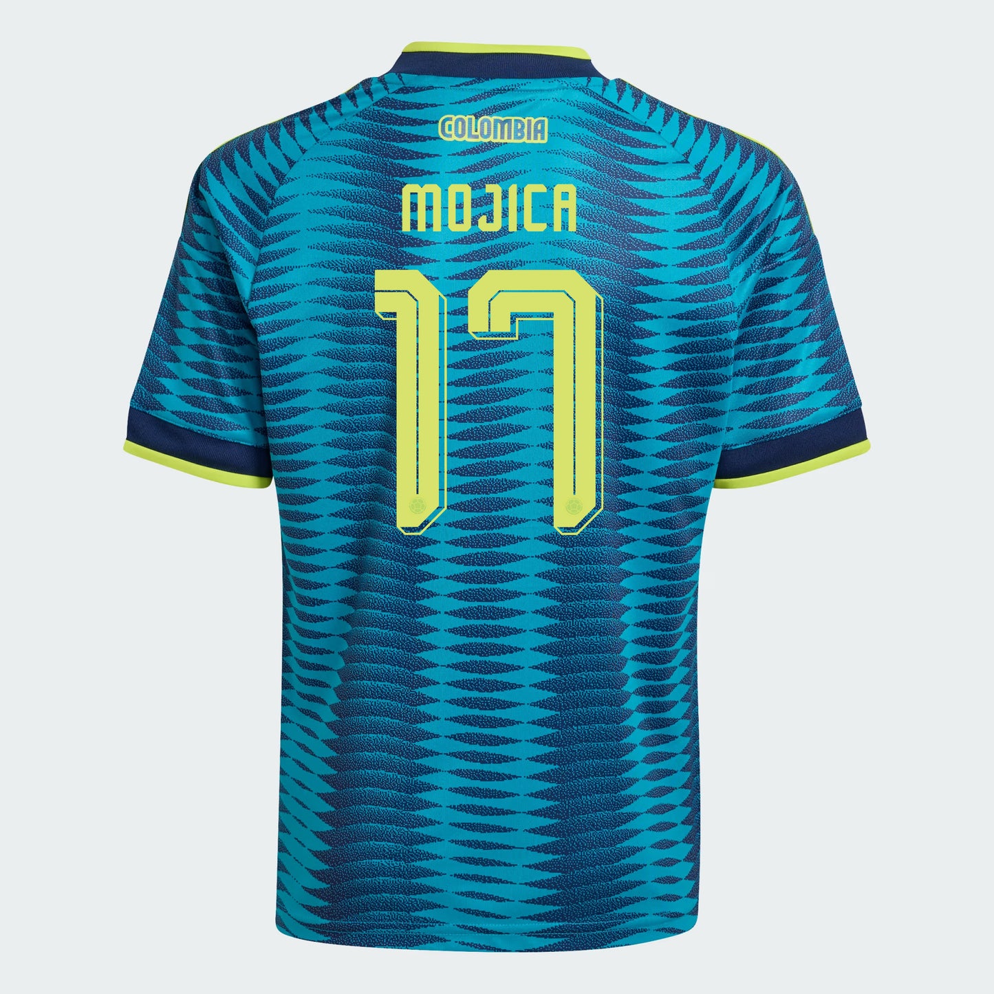 Johan Mojica 17 Youth Colombia National Team 2026 Away Jersey - Turquoise