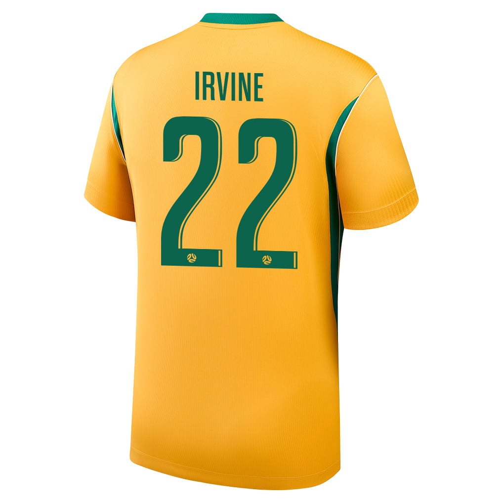 Jackson Irvine 22 Australia National Team 2026 Home Jersey - Yellow, Men