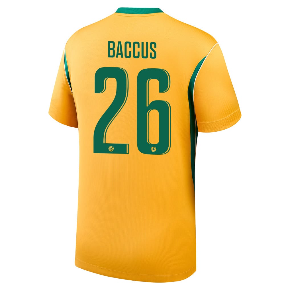 Keanu Baccus 26 Australia National Team 2026 Home Jersey - Yellow, Men