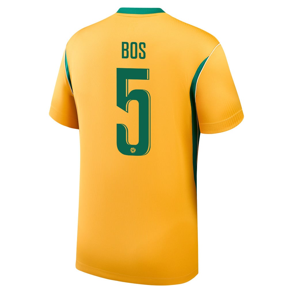 Jordan Bos 5 Australia National Team 2026 Home Jersey - Yellow, Men