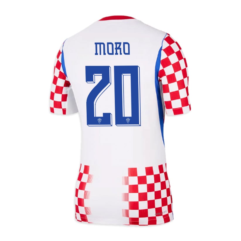 Nikola Moro 20 Croatia National Team 2026 Home Jersey - Men, White/ Red