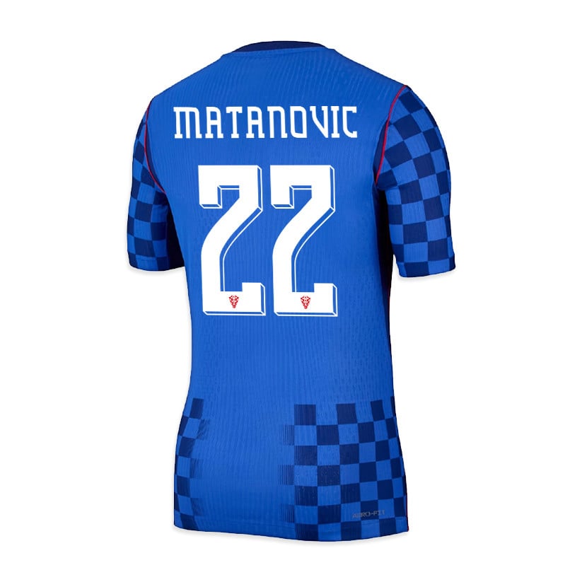 Igor Matanovic 22 Croatia National Team 2026 Away Jersey - Men, Blue