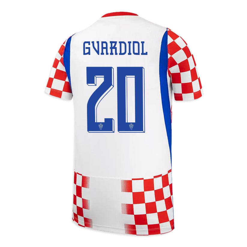 Joško Gvardiol 20 Youth Croatia National Team 2026 Home Jersey - White/ Red