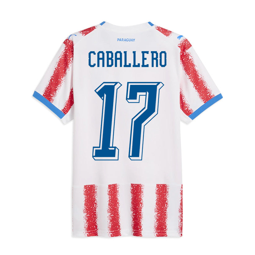 Gustavo Caballero 17 Paraguay National Team 2026 Home Jersey - White/Red, Men