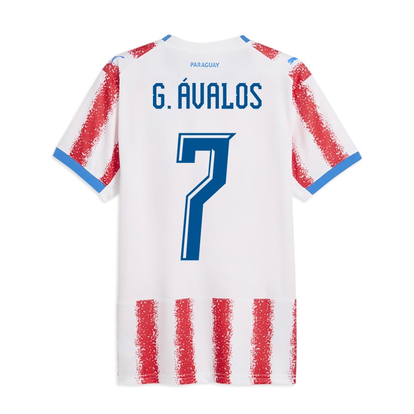 Gabriel Ávalos 7 Paraguay National Team 2026 Home Jersey - White/Red, Men