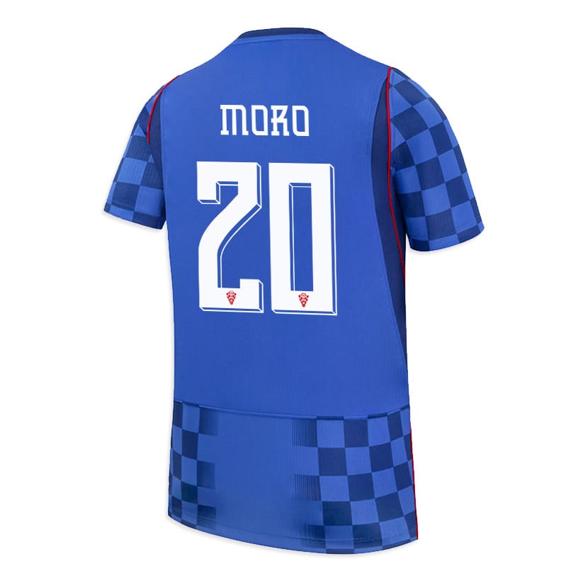 Nikola Moro 20 Youth Croatia National Team 2026 Away Jersey - Blue