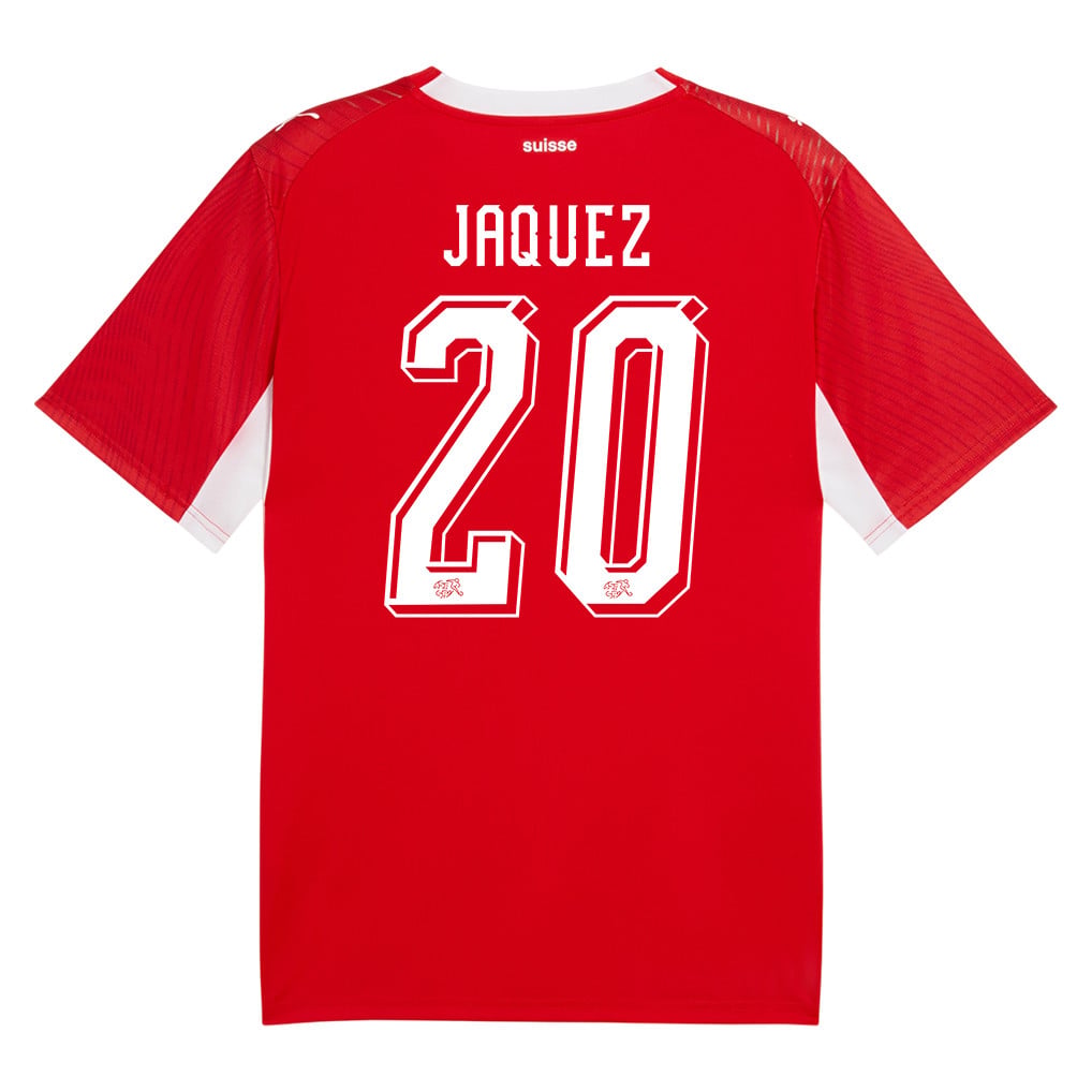 Luca Jaquez 20 Switzerland National Team 2026 x World Cup Patch Home Jersey - Red, Men
