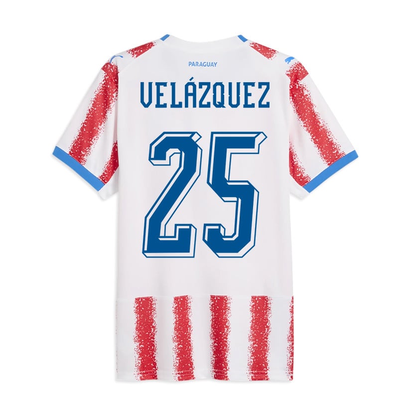 Gustavo Velázquez 25 Youth Paraguay National Team 2026 Home Jersey - White/Red