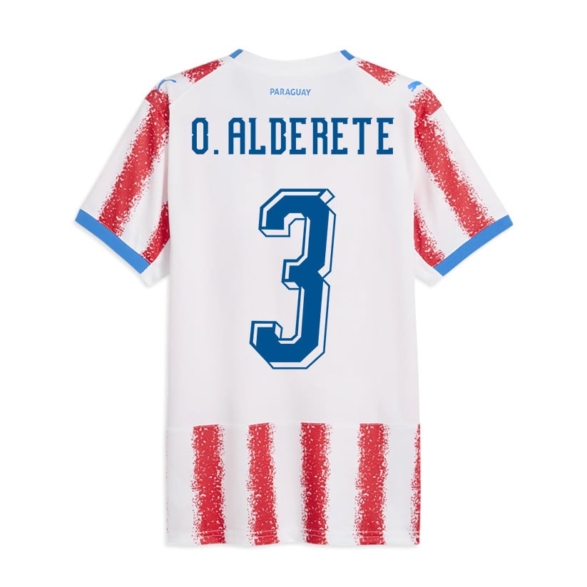 Omar Alderete 3 Youth Paraguay National Team 2026 Home Jersey - White/Red