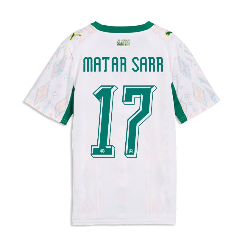 Pape Matar Sarr 17 Youth Senegal National Team 2026 Home Jersey - White