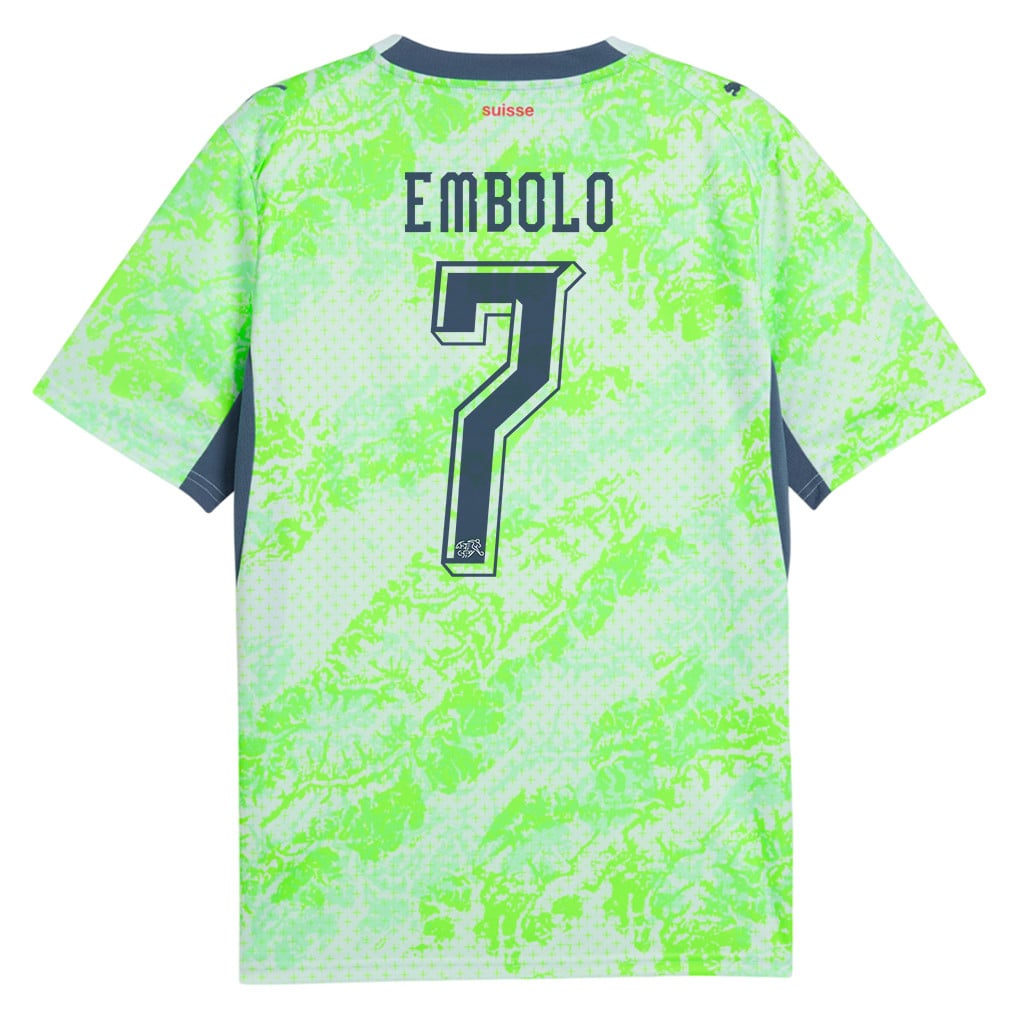 Breel Embolo 7 Switzerland National Team 2026 Away Jersey - Men, Green