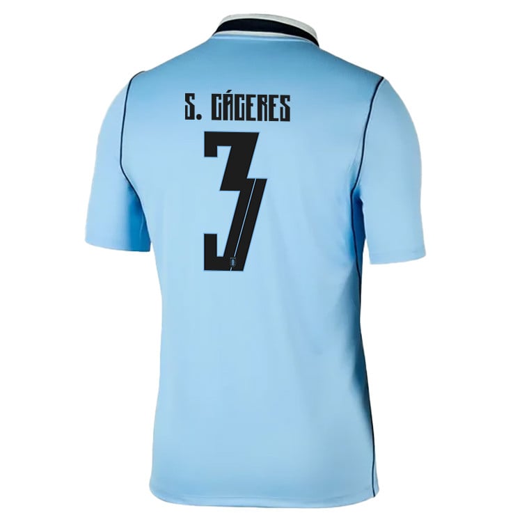 Sebastián Cáceres 3 Uruguay National Team 2026 Home Jersey - Blue, Men
