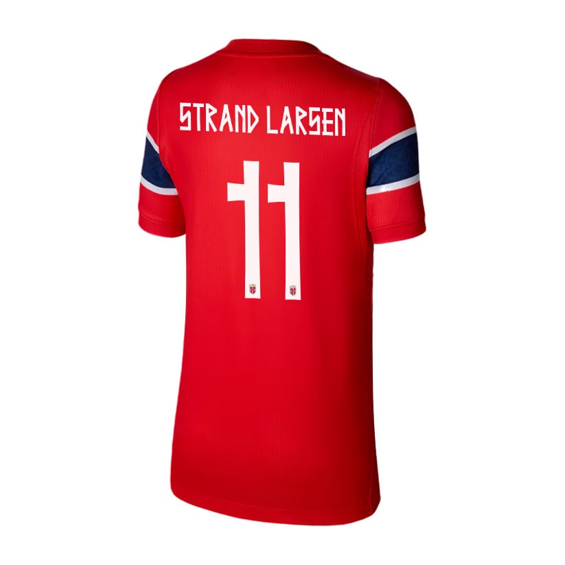 Joergen Strand Larsen 11 Youth Norway National Team 2026 Home Jersey - Red