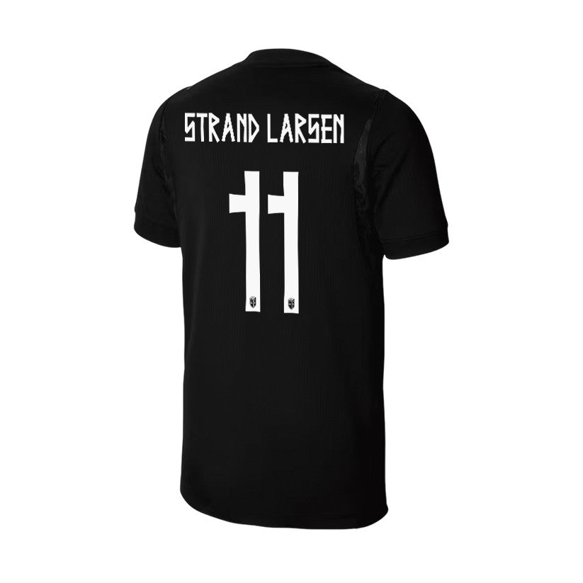 Joergen Strand Larsen 11 Youth Norway National Team 2026 Away Jersey - Black