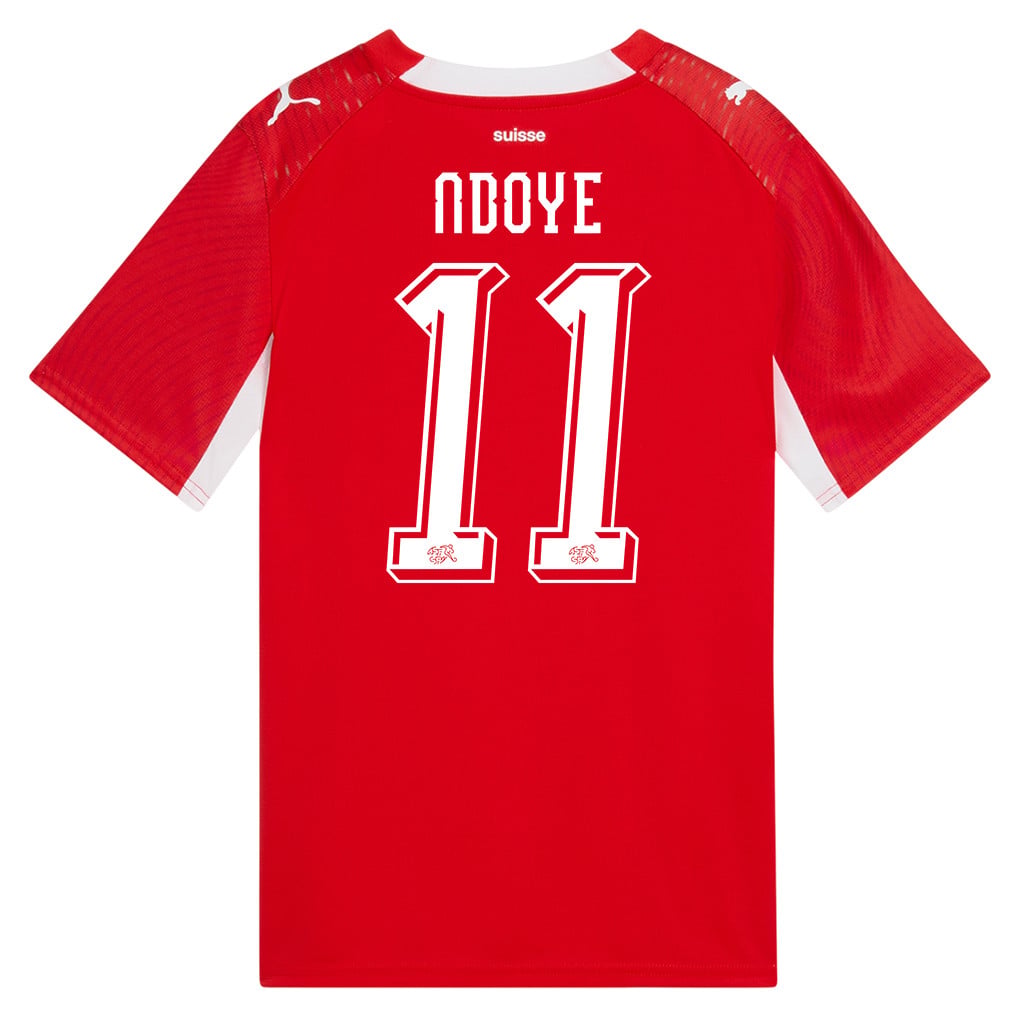 Dan Ndoye 11 Youth Switzerland National Team 2026 Home Jersey - Red