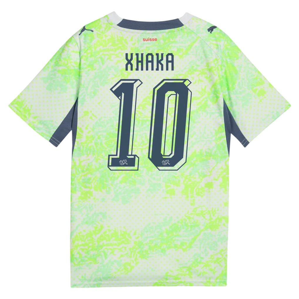 Granit Xhaka 10 Youth Switzerland National Team 2026 Away Jersey - Green