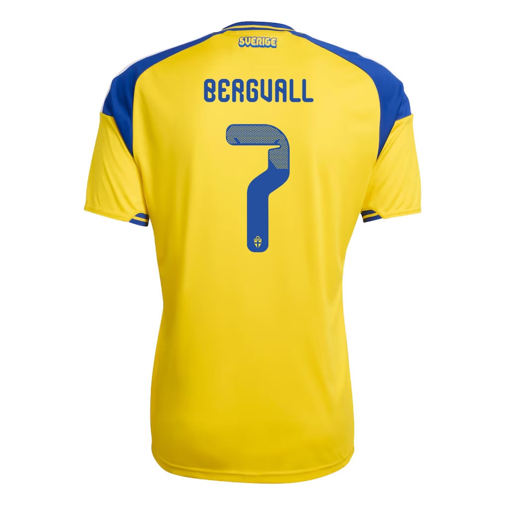 Lucas Bergvall 7 Sweden National Team 2026 Home Jersey - Yellow, Men