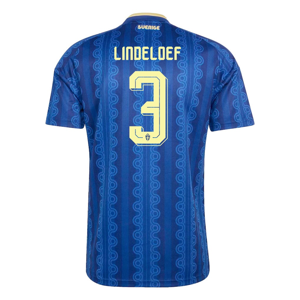 Victor Lindeloef 3 Sweden National Team 2026 Away Jersey - Blue, Men