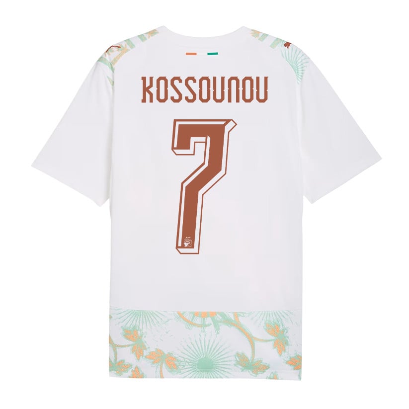 Odilon Kossounou 7 Ivory Coast National Team 2026 Away Jersey - White, Men
