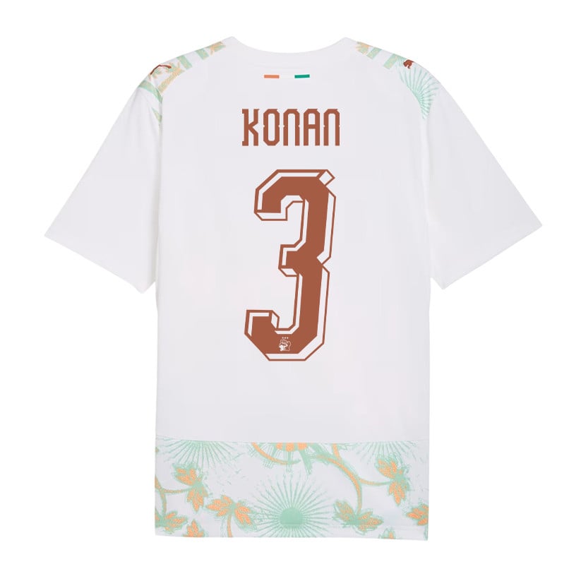Ghislain Konan 3 Ivory Coast National Team 2026 Away Jersey - White, Men