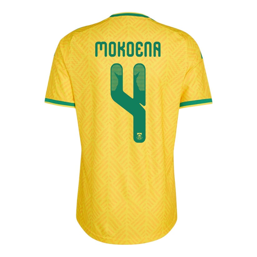 Teboho Mokoena 4 South Africa National Team 2026 Home Jersey - Yellow, Men