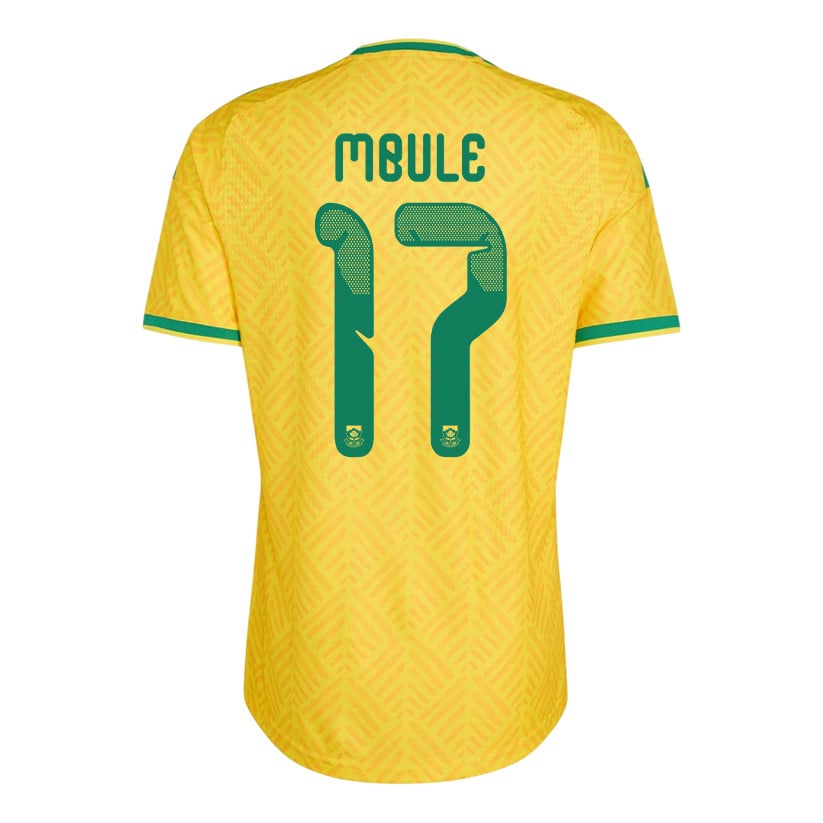 Sipho Mbule 17 South Africa National Team 2026 Home Jersey - Yellow, Men