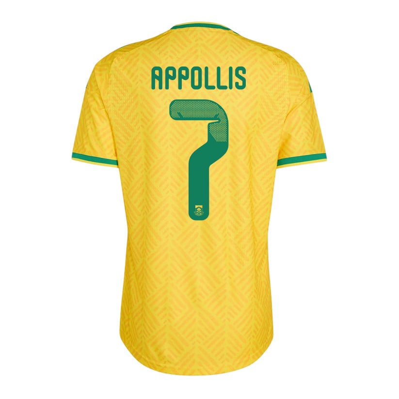 Oswin Appollis 7 Youth South Africa National Team 2026 Home Jersey - Yellow