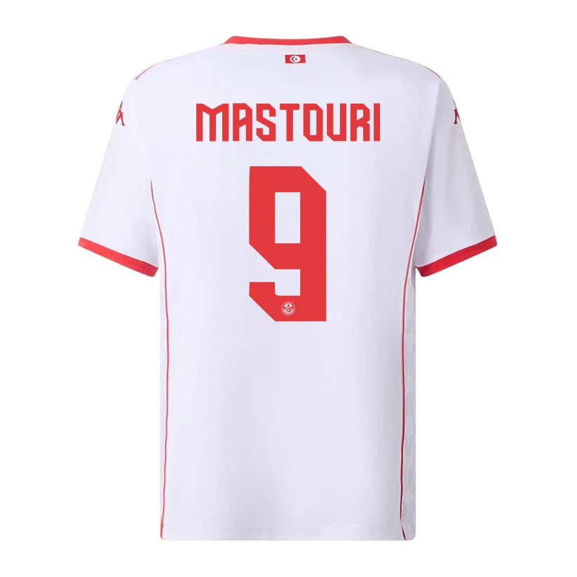 Hazem Mastouri 9 Tunisia National Team 2026 Away Jersey - White, Men