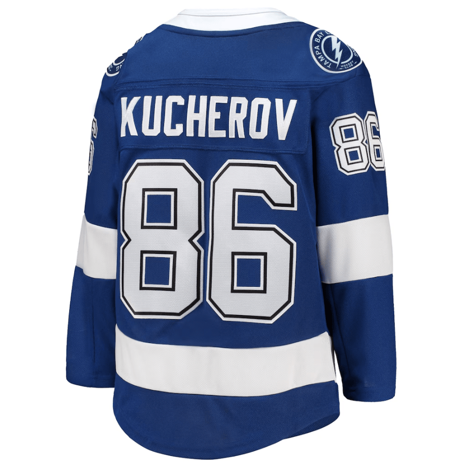 Nikita Kucherov 86 Tampa Bay Lightning YOUTH Home Premier Player Jersey - Blue