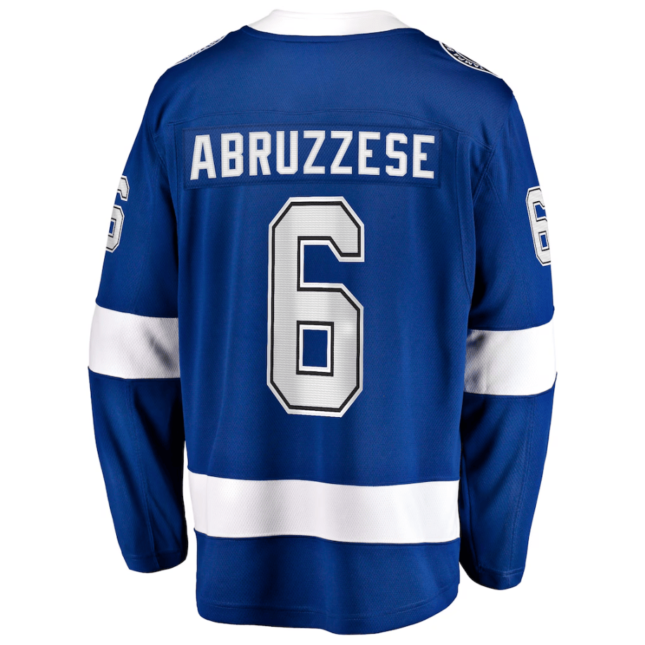 Nick Abruzzese 6 Tampa Bay Lightning Home Breakaway Jersey - Blue