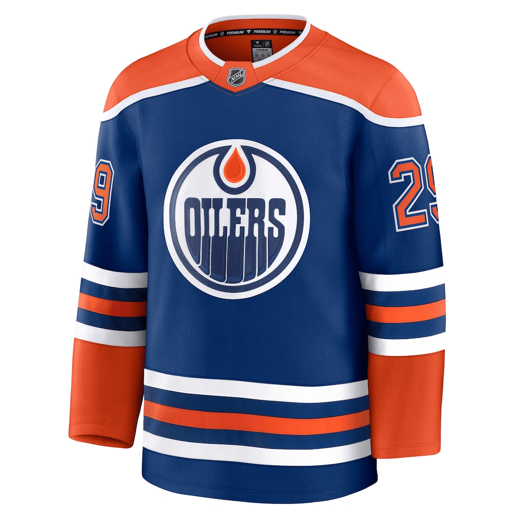 Leon Draisaitl 29 Edmonton Oilers Home Breakaway Men Jersey - Royal/Orange