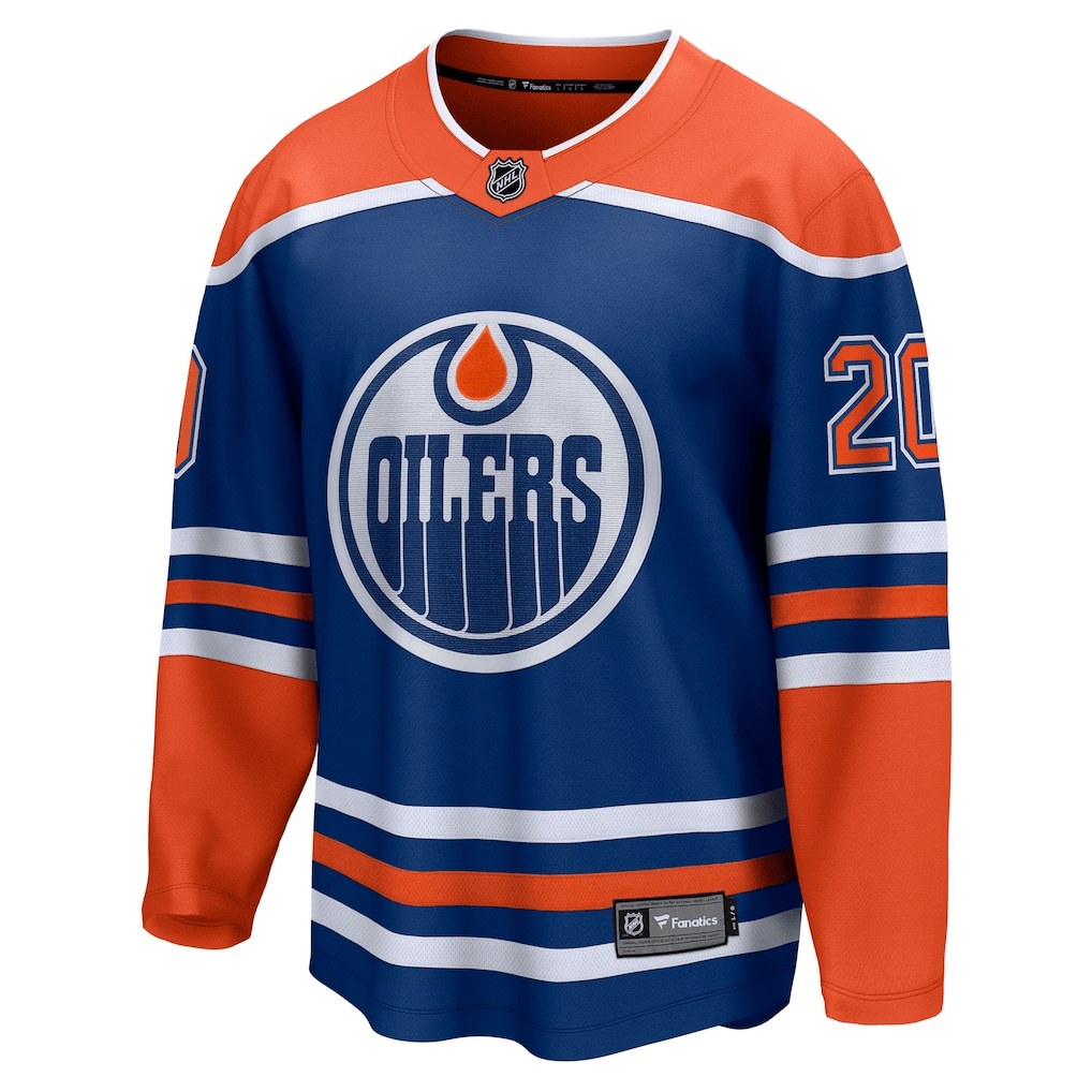 Curtis Lazar 20 Edmonton Oilers Home Breakaway Men Jersey - Royal/Orange